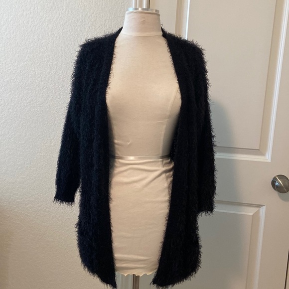 Soft fuzzy black cardigan - Picture 1 of 5